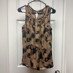 Simply Vera Vera Wang Sleeveless Blouse – Brown Black Abstract Print, Size M